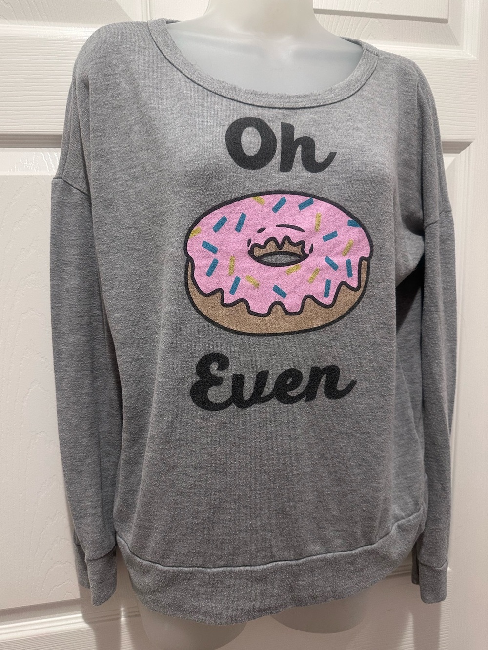 Alya Oh Donut Ever Donut Graphic Sweatshirt Pink Sprinkles S/M Oversized Playful